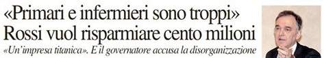 Presidente Regione Toscana Rossi: replica con una certa durezza agli Infermieri